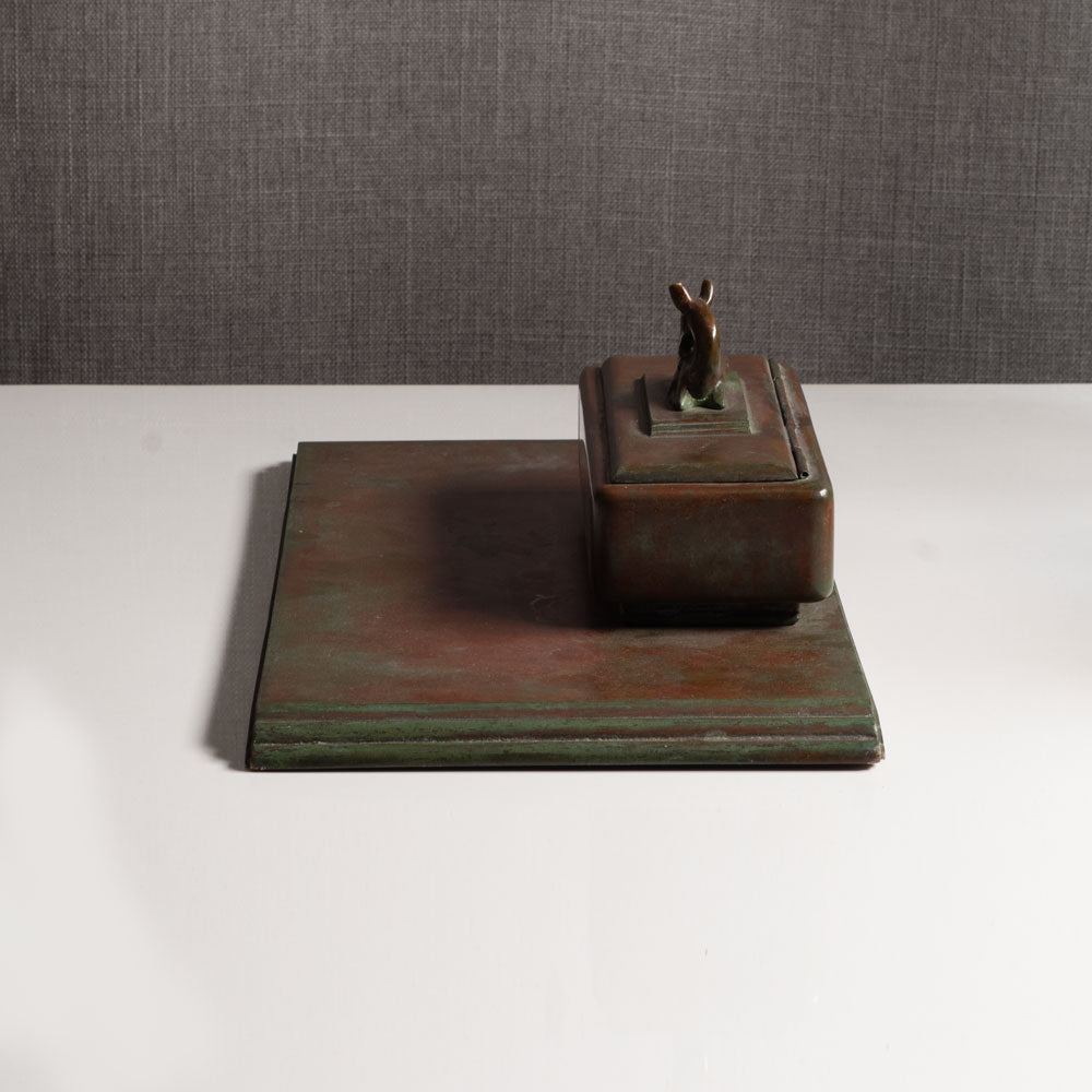 Sune Backstroms, Sweden, bronze inkwell with tray L3941