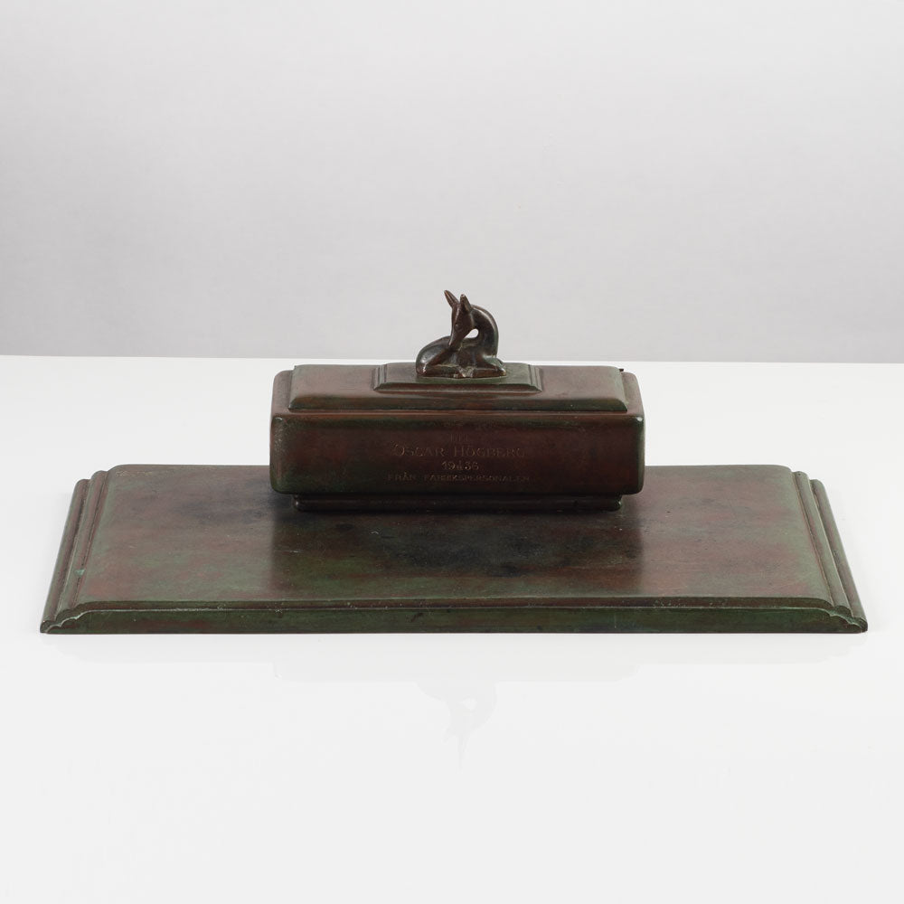Sune Backstroms, Sweden, bronze inkwell with tray K2848
