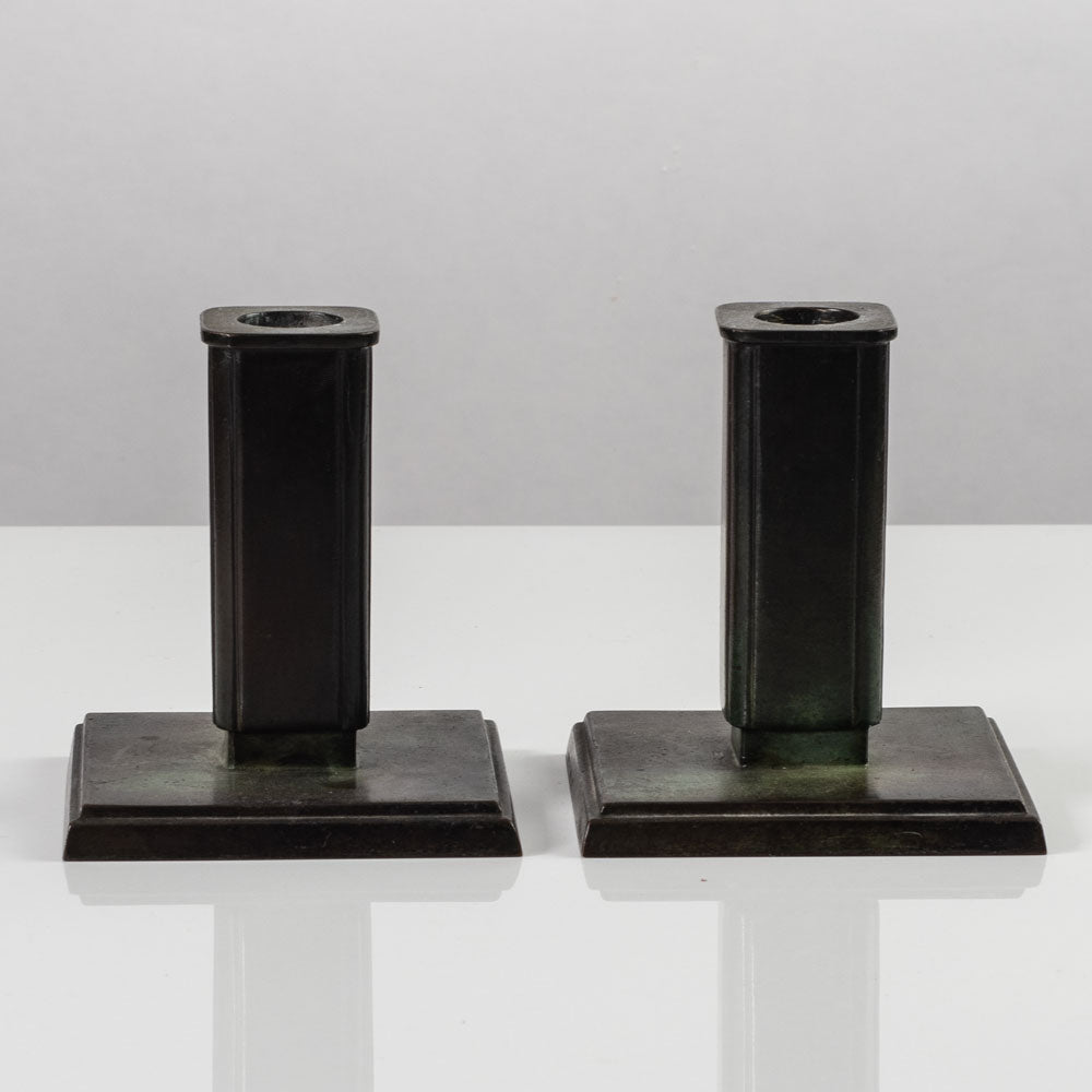Just Andersen for GAB, Sweden, pair of bronze candlesticks K2593