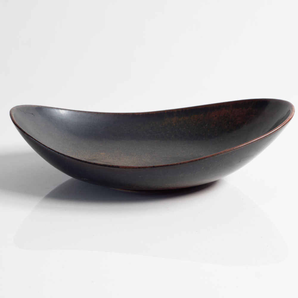 Carl Harry Stålhane for Rörstrand, Sweden, stoneware bowl with matte black and red glaze M4100