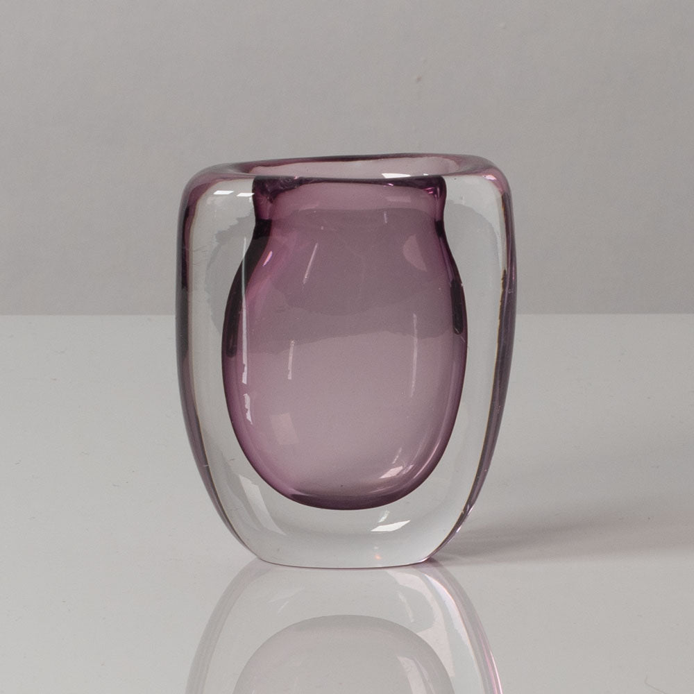 Vicke Lindstrand for Kosta, Sweden, sommerso vase in purple and clear glass K2517