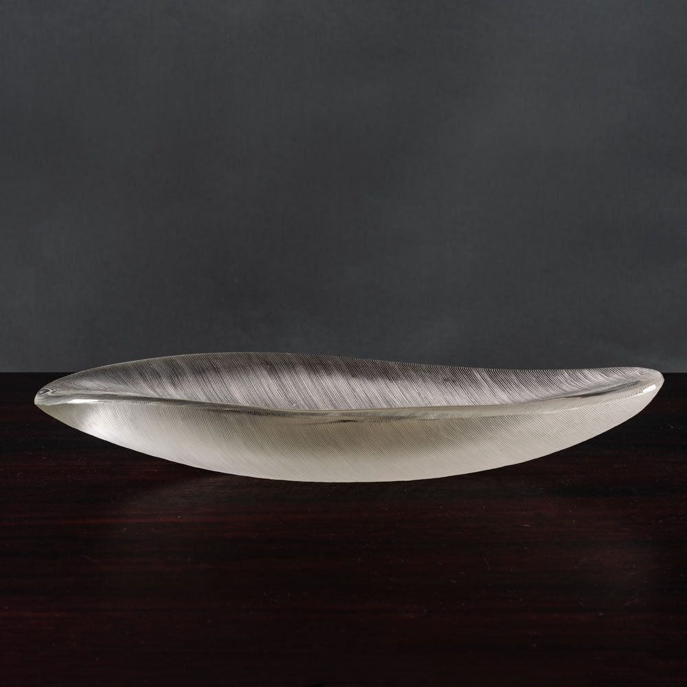 Tapio Wirkkala for Iittala, FInland, comb cut elongated bowl K2673