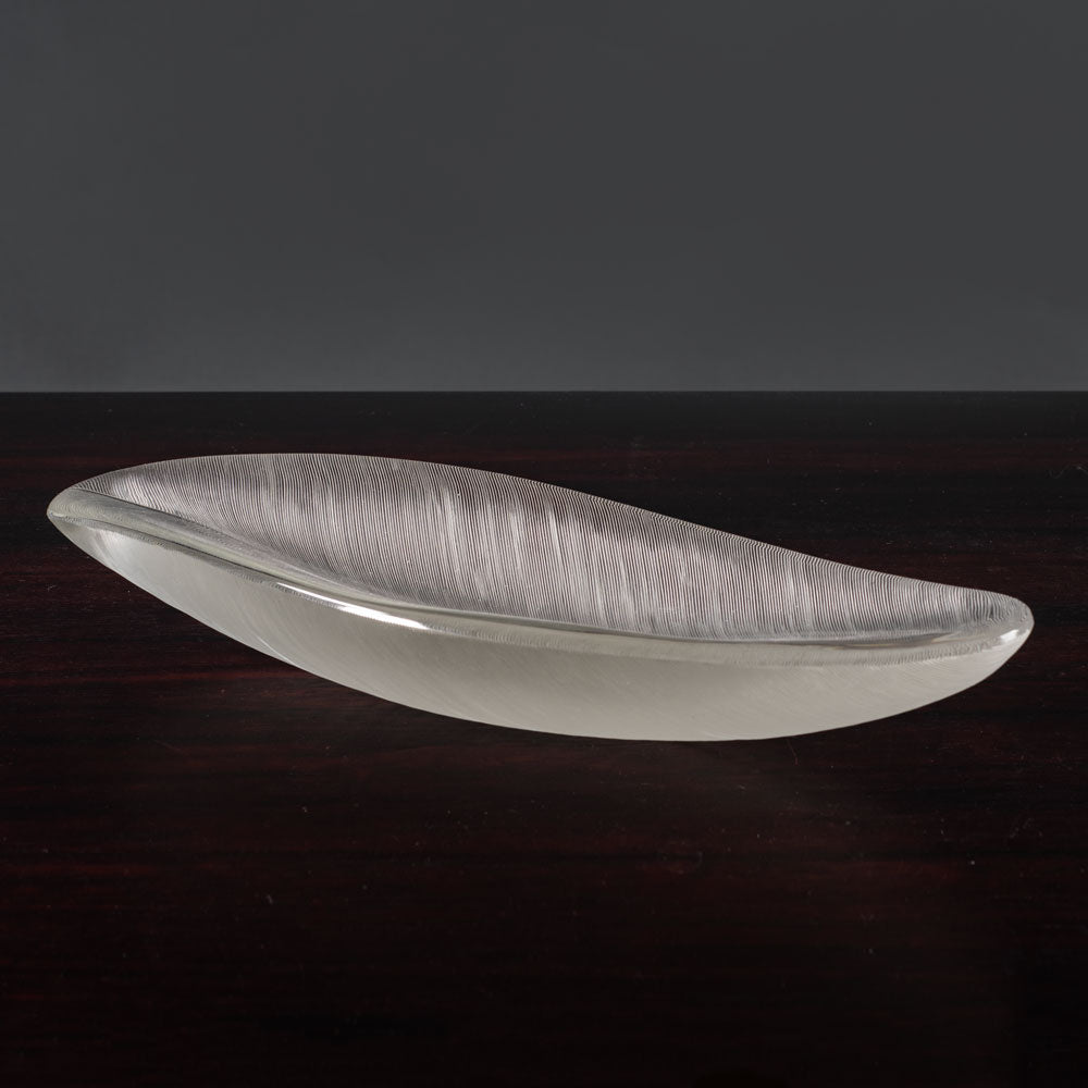 Tapio Wirkkala for Iittala, FInland, comb cut elongated bowl K2673