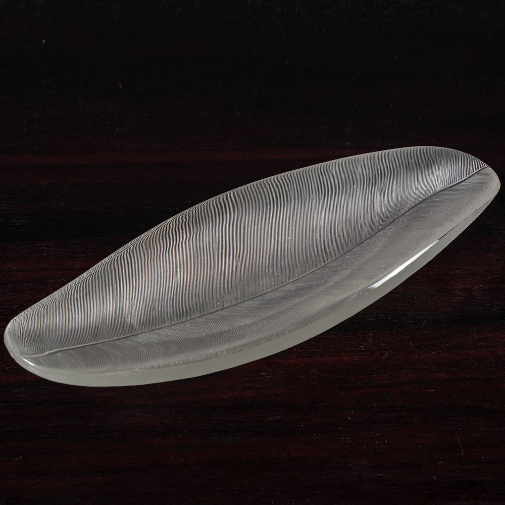 Tapio Wirkkala for Iittala, FInland, comb cut elongated bowl K2673