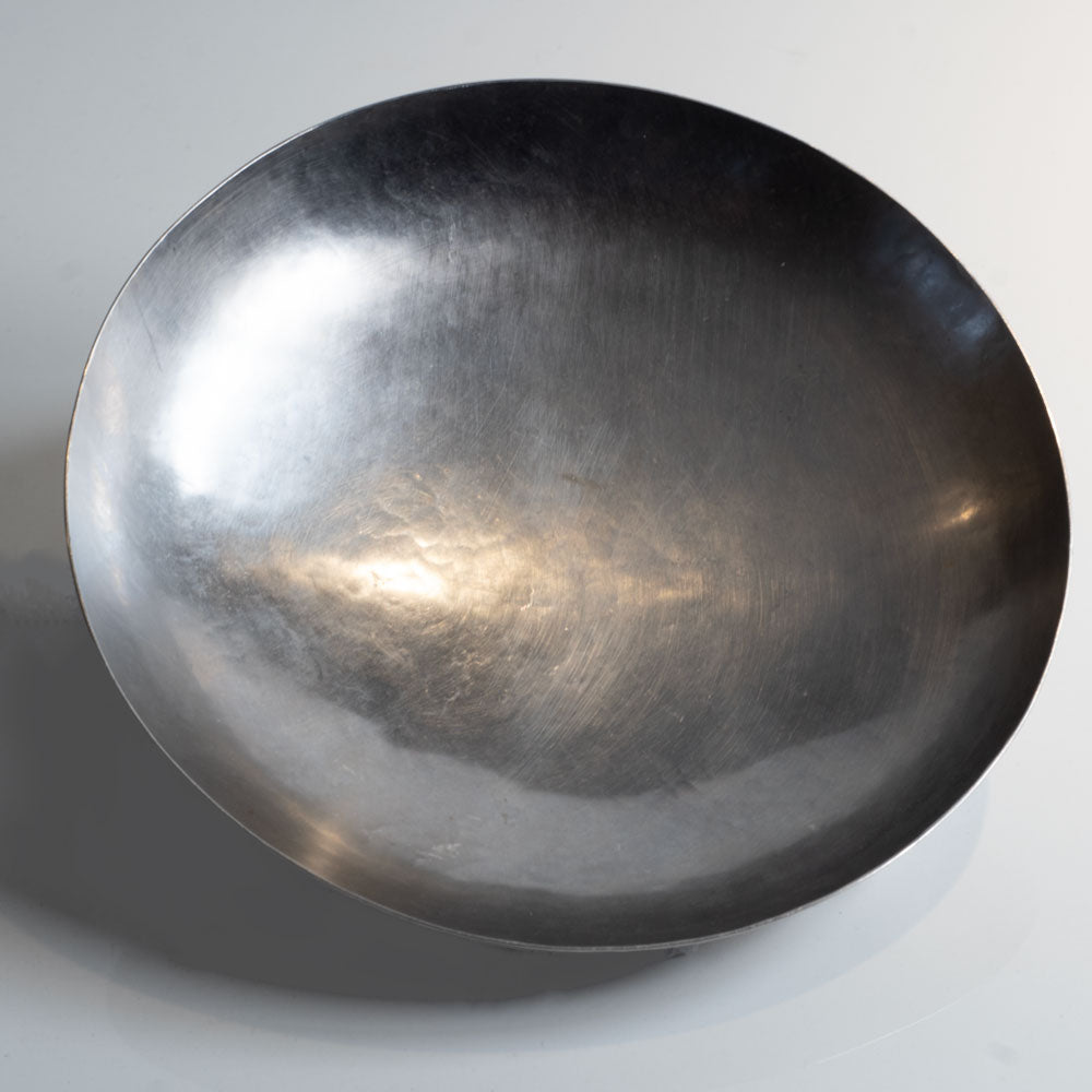 Shallow stainless steel bowl for Keswick School of Industrial Art, UK, L3449