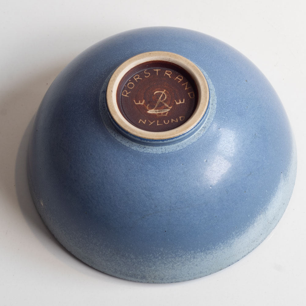 Gunnar Nylund for Rörstrand, Sweden, bowl with blue matte glaze L3277