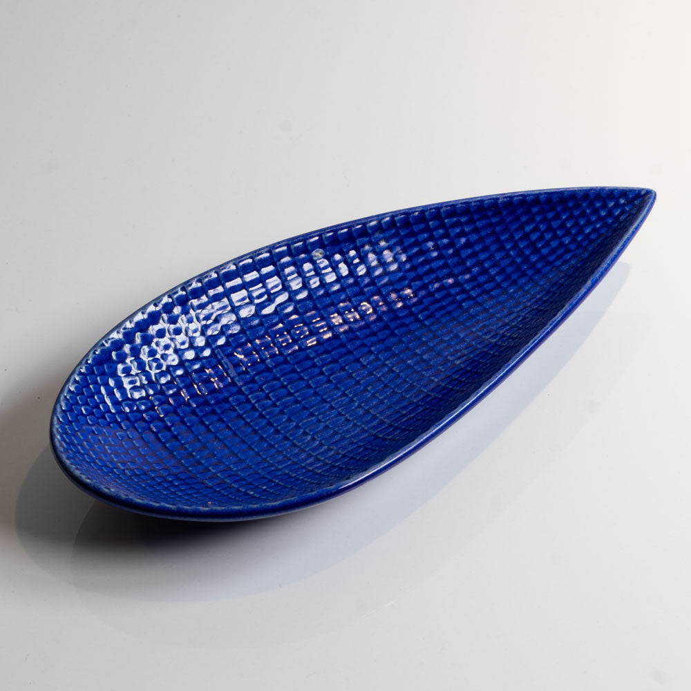 Stig Lindberg for Gustavsberg, "Reptil" dish with dark blue glaze G9345