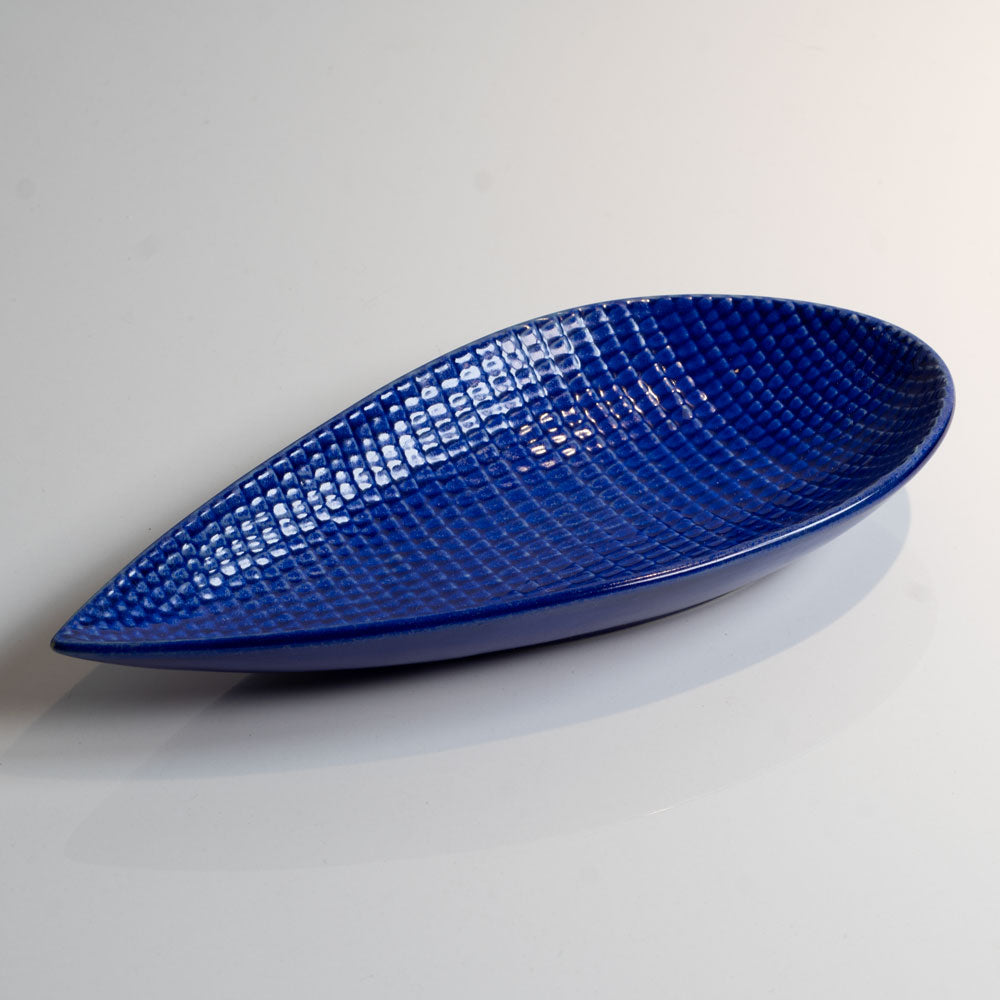 Stig Lindberg for Gustavsberg, "Reptil" dish with dark blue glaze G9345