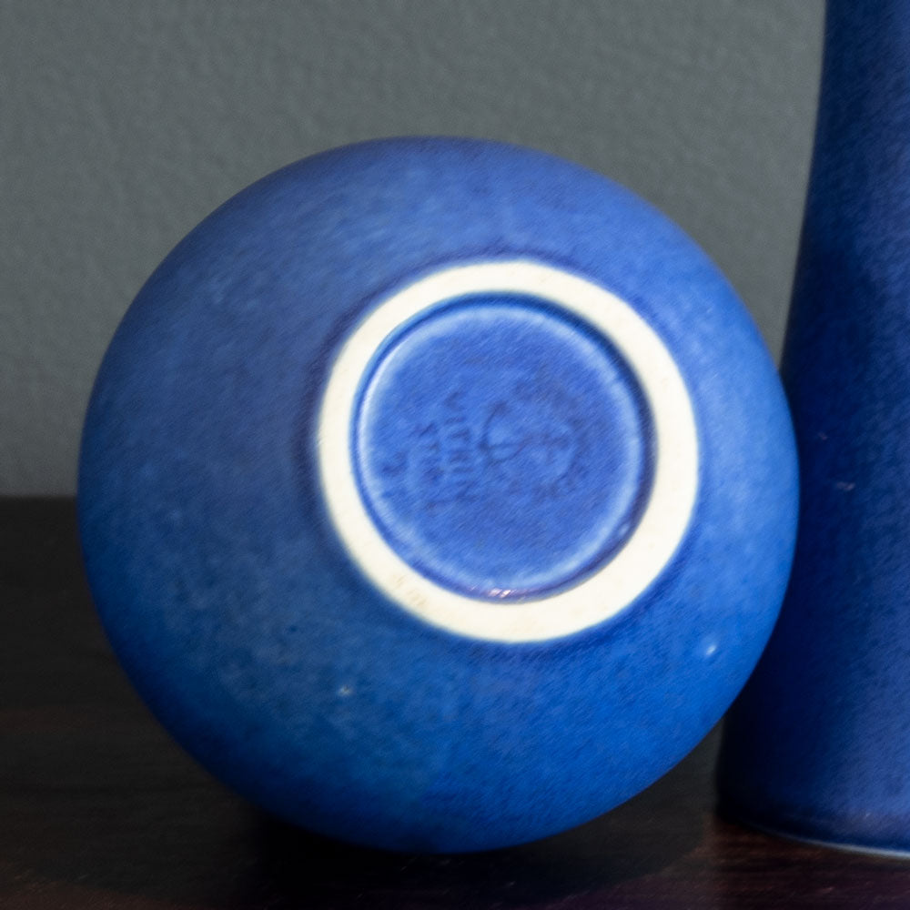 Stig Lindberg for Gustavsberg, "Vitrin" stoneware vase with blue matte glaze