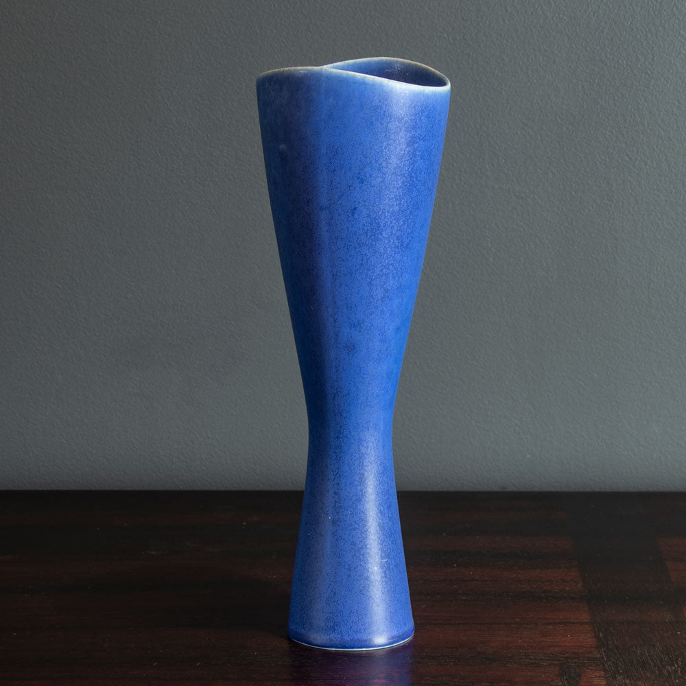 Stig Lindberg for Gustavsberg, group of "Vitrin" stoneware vases with blue glaze