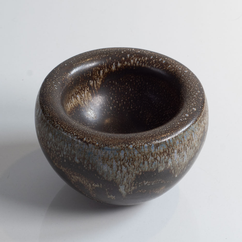 Rolf Overberg, Germany, small bowl with matte brown and blue glaze K2788