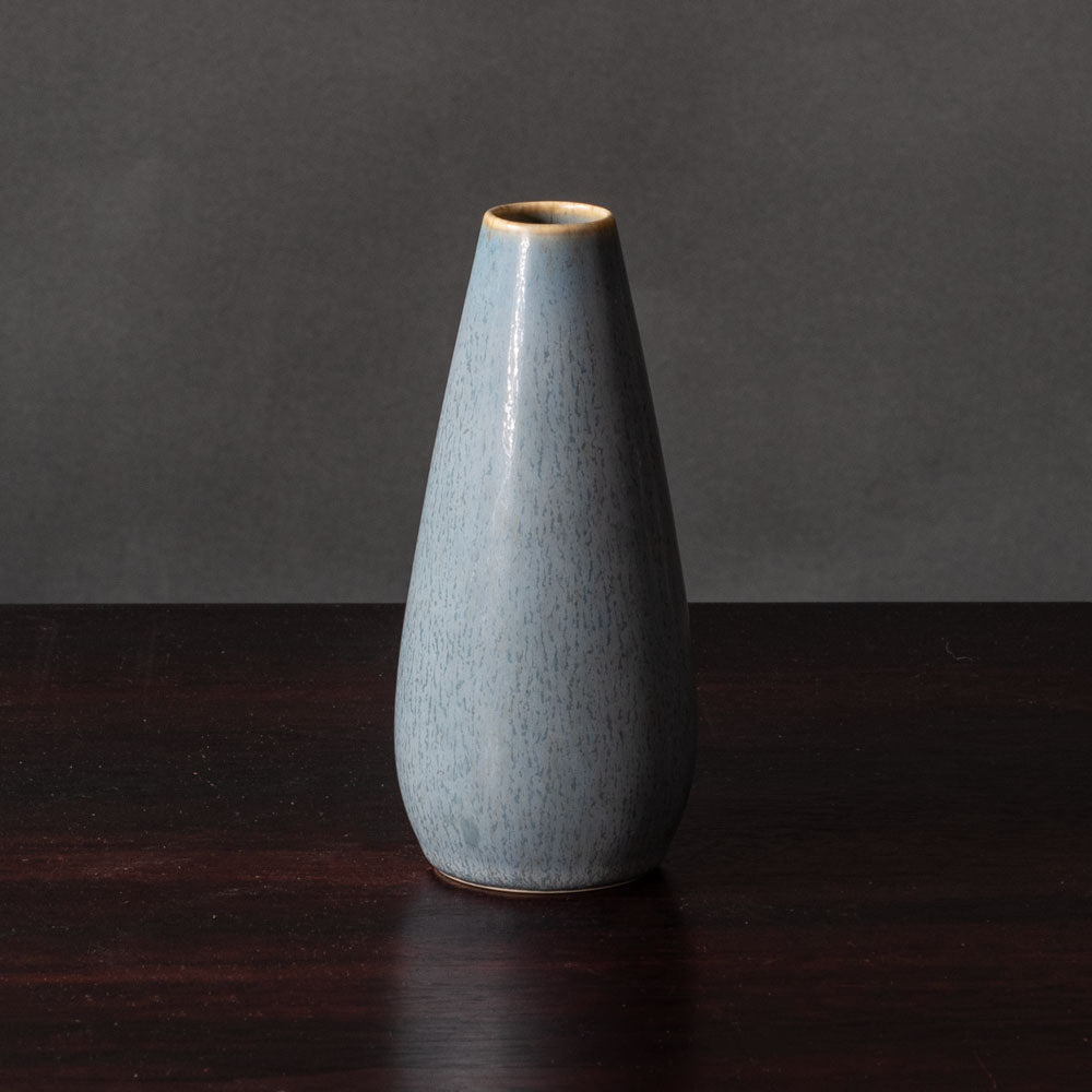 Per Linneman Schmidt for Palshus, Denmark, stoneware vase with pale blue haresfur glaze K2509
