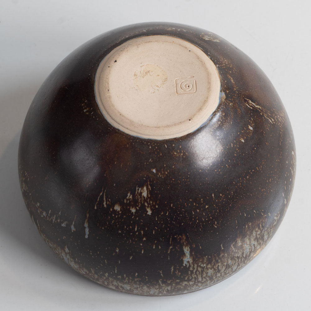Rolf Overberg, Germany, small bowl with matte brown and blue glaze K2788