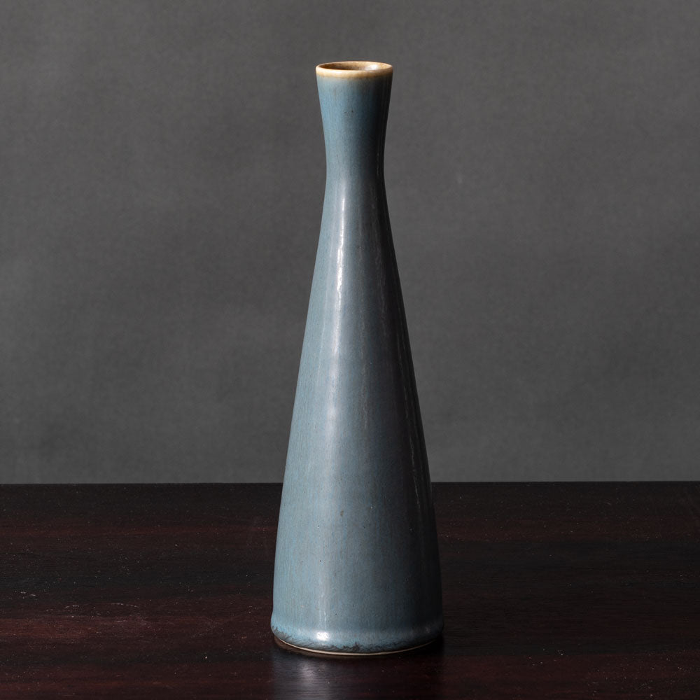 Per Linnemann Schmidt for Palshus, Denmark, stoneware vase with pale blue haresfur glaze K2266