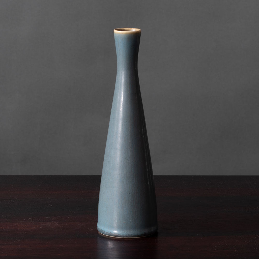 Per Linnemann Schmidt for Palshus, Denmark, stoneware vase with pale blue haresfur glaze K2266