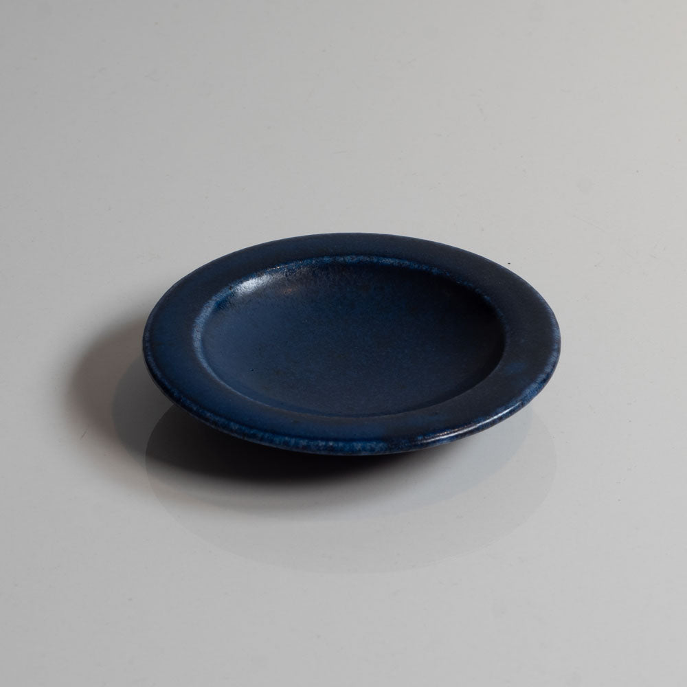 Saxbo, Denmark, small dish with blue matte glaze K2121