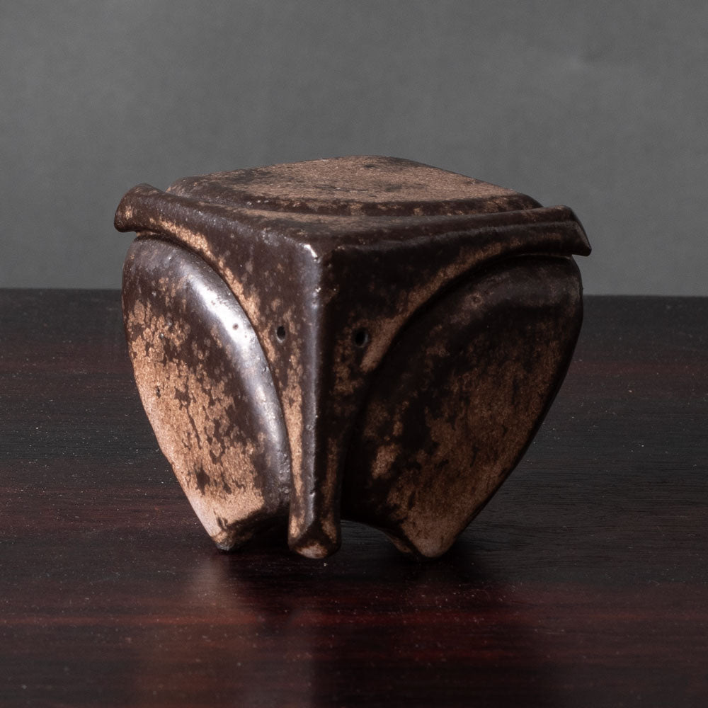 Rolf Overberg, Germany, stoneware figure of an owl with brown glaze K2822