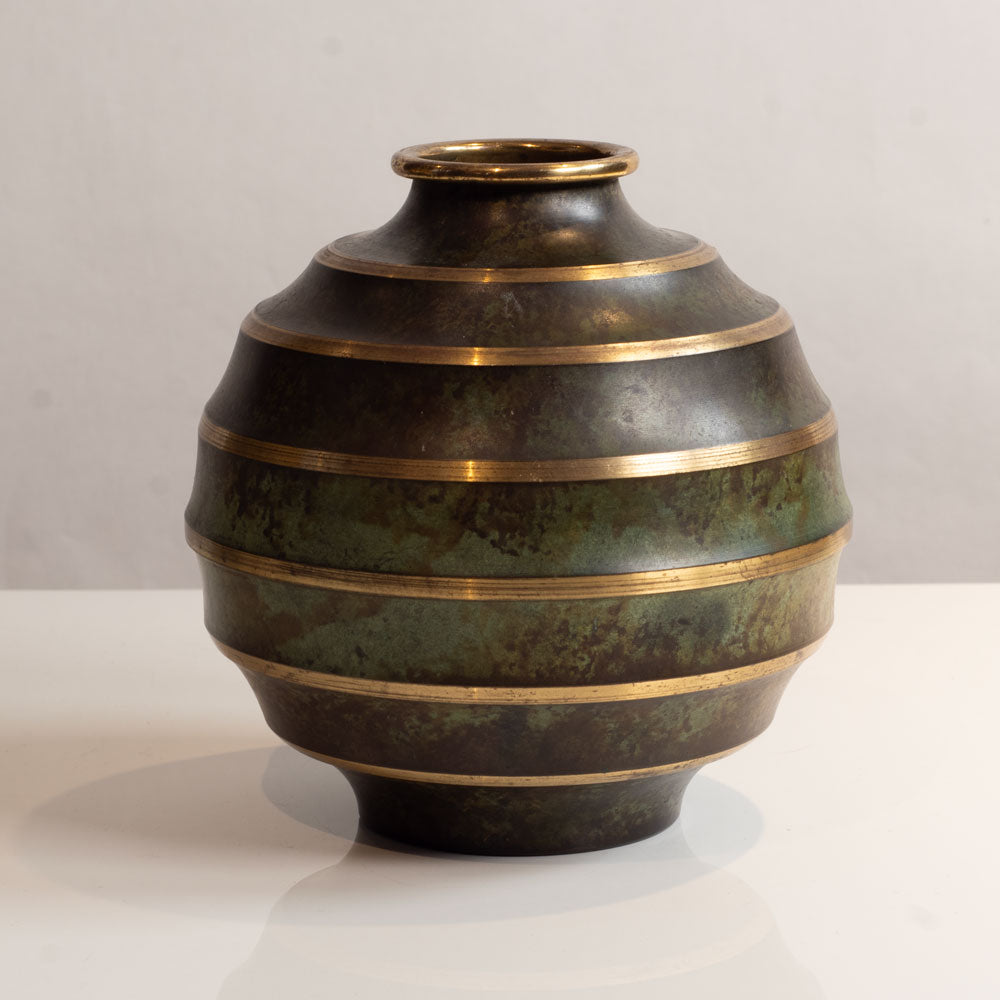 SVM, Sweden, ribbed vase in light bronze K2461