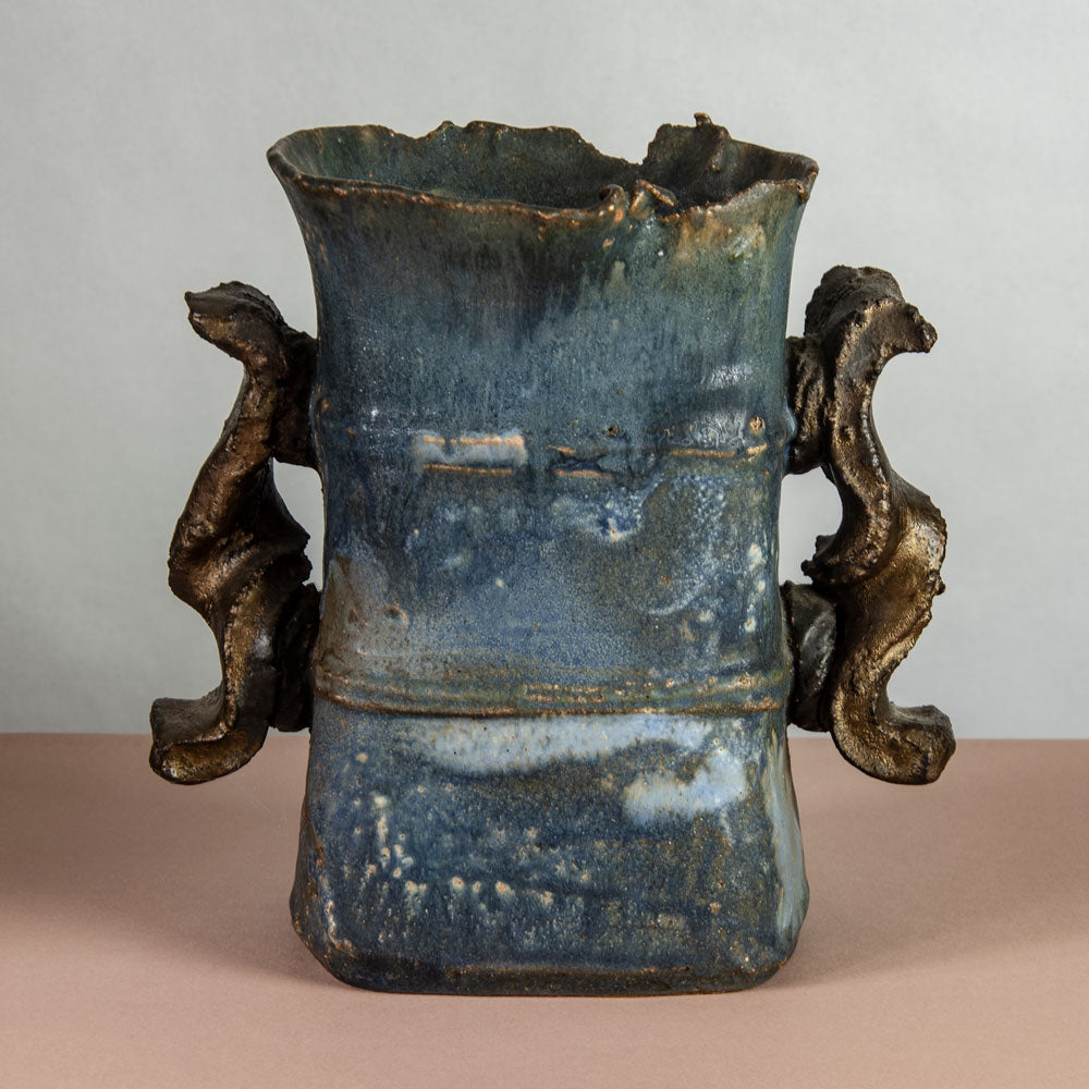 Colin Pearson, own studio, UK, unique stoneware "Winged Form" vessel H1254