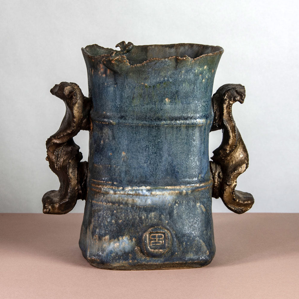 Colin Pearson, own studio, UK, unique stoneware "Winged Form" vessel H1254