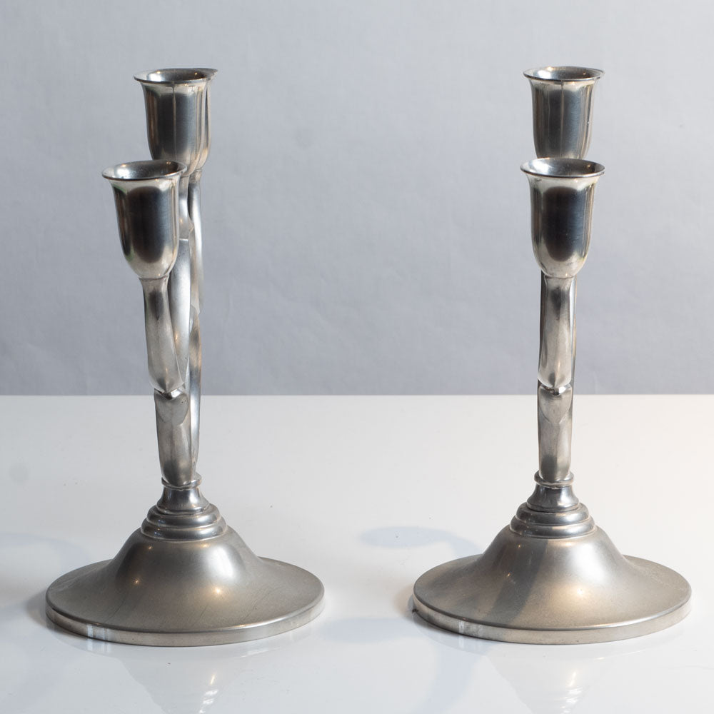 Pair of Swedish pewter candelabras for GAB K2770