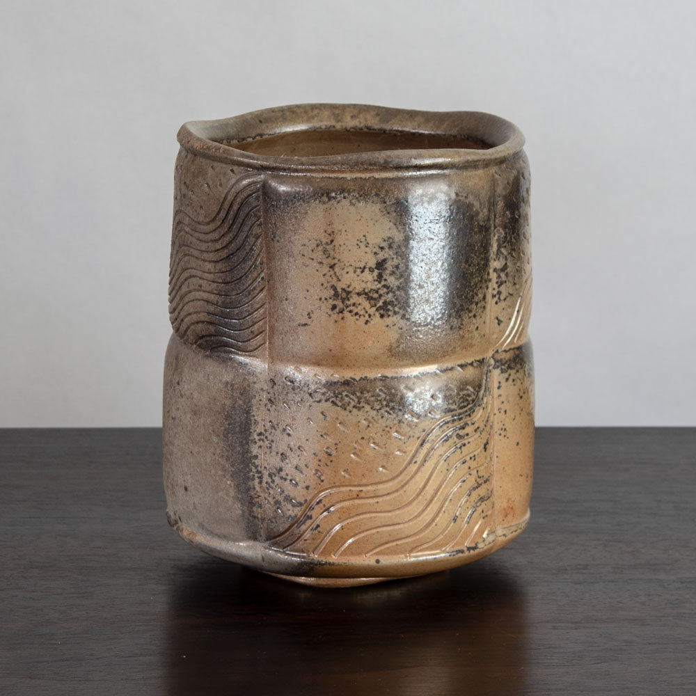 Horst Kerstan, Germany, unique stoneware vase with light brown glaze