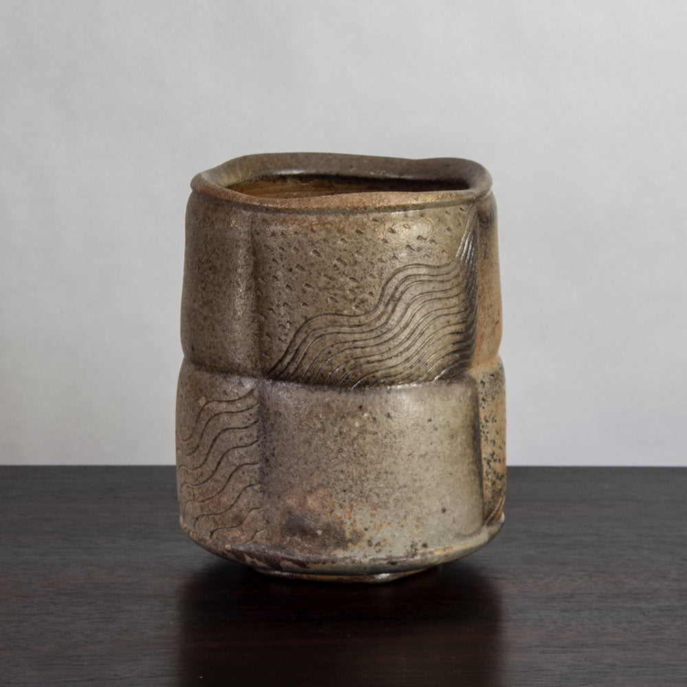 Horst Kerstan, Germany, unique stoneware vase with light brown glaze