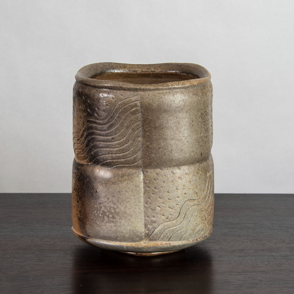 Horst Kerstan, Germany, unique stoneware vase with light brown glaze