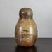 Products Horst Kerstan, Germany, unique stoneware double gourd vase with brown and cream glaze