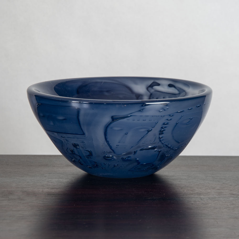 Ernest Gordon for Åfors, Sweden, blue glass "Graal" bowl N7590