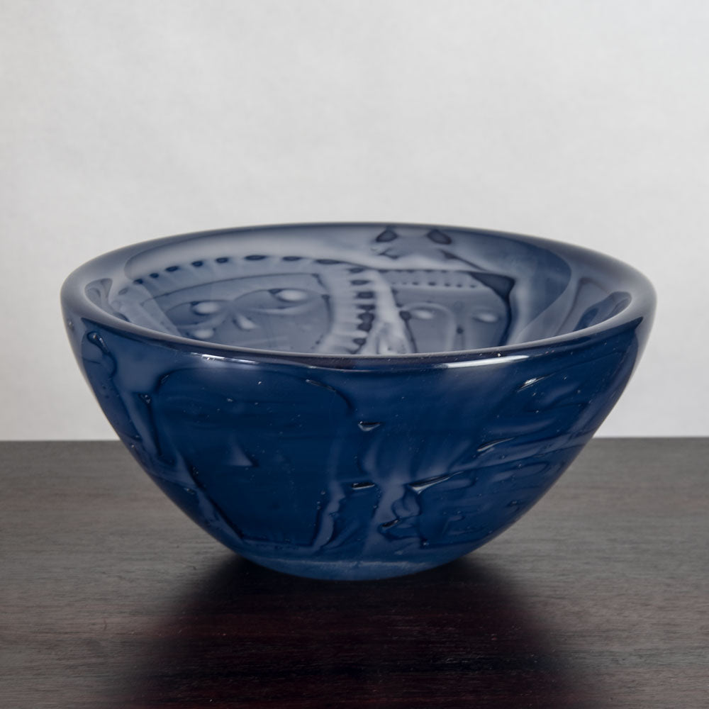 Ernest Gordon for Åfors, Sweden, blue glass "Graal" bowl N7590