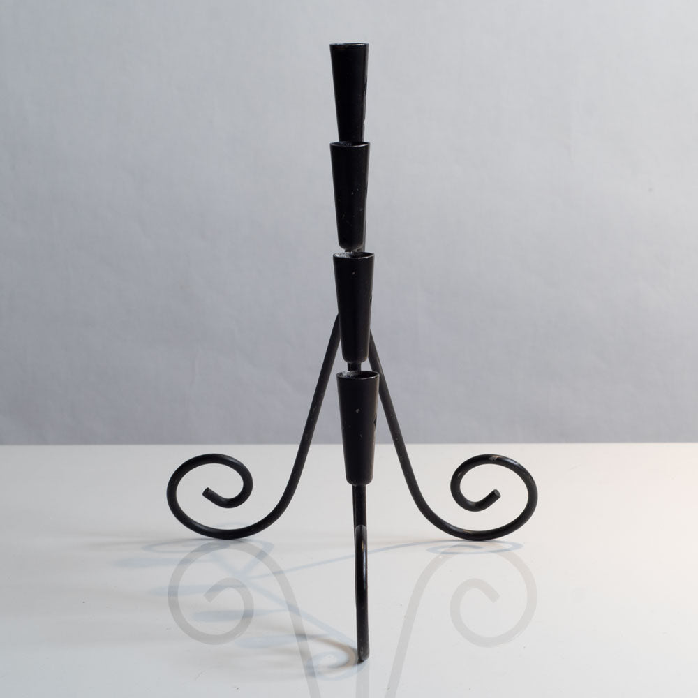 Gunnar Ander for Ystad-Metall, Sweden, black painted metal candelabra J1409