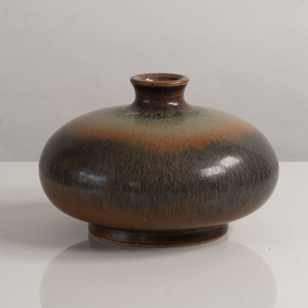 Ebbe Sadolin, Bing & Grondahl, Denmark, unique stoneware vase with brown glaze M4114