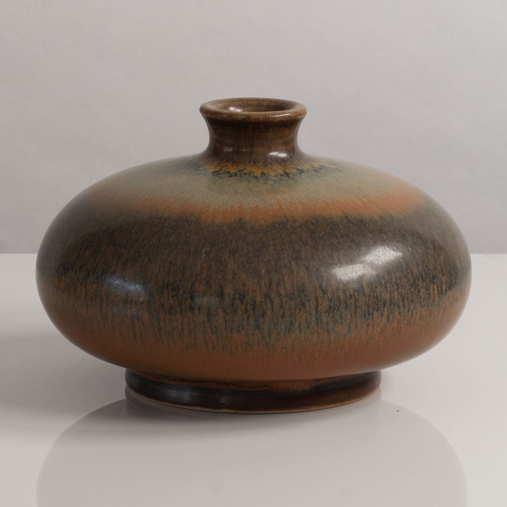 Ebbe Sadolin, Bing & Grondahl, Denmark, unique stoneware vase with brown glaze M4114