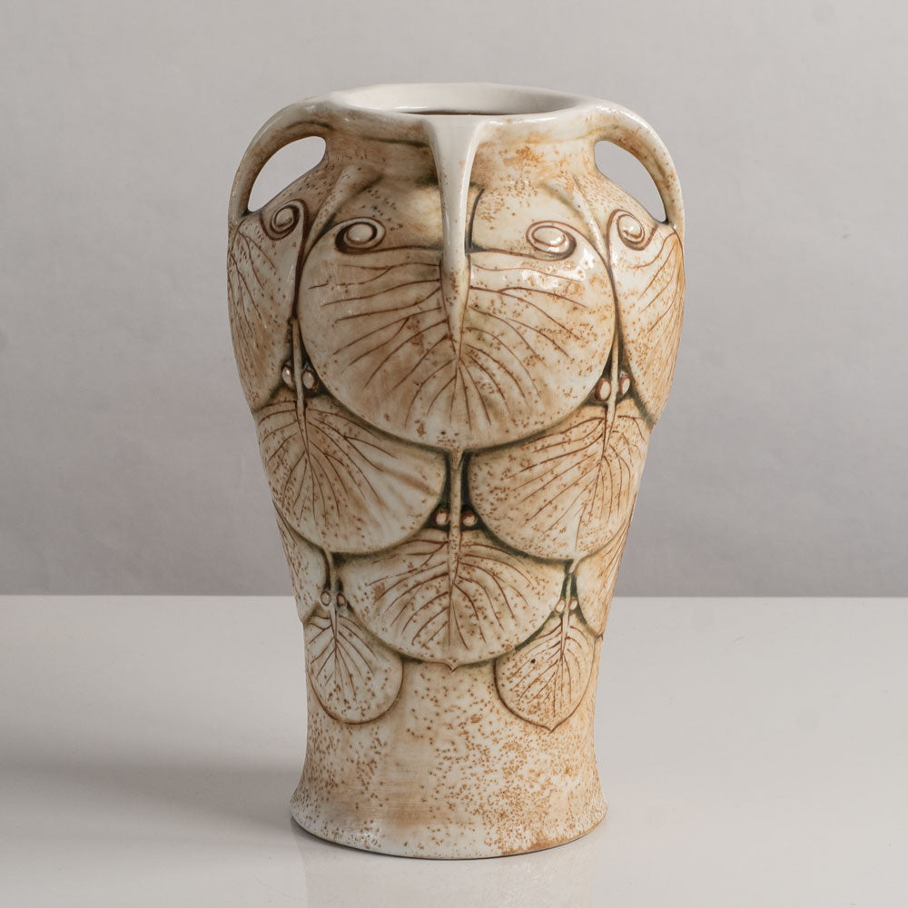 Ernst Wahliss for Turn-Teplitz, Austria, porcelain carved vase M4127