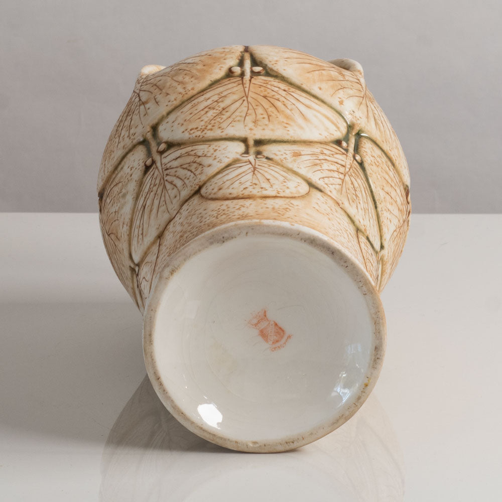 Ernst Wahliss for Turn-Teplitz, Austria, porcelain carved vase M4127