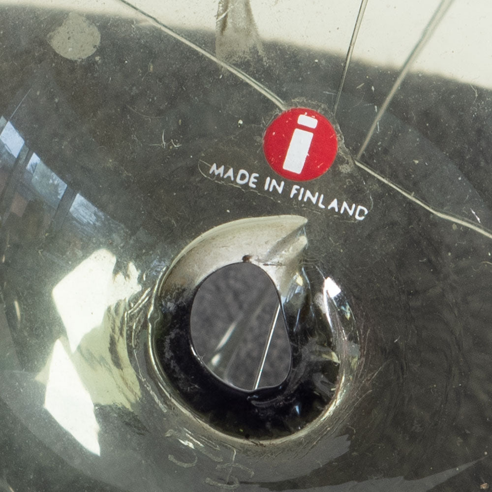 Timo Sarpaneva for Iittala, Finland, "Aurinkopallo" gray glass hanging sphere J1208