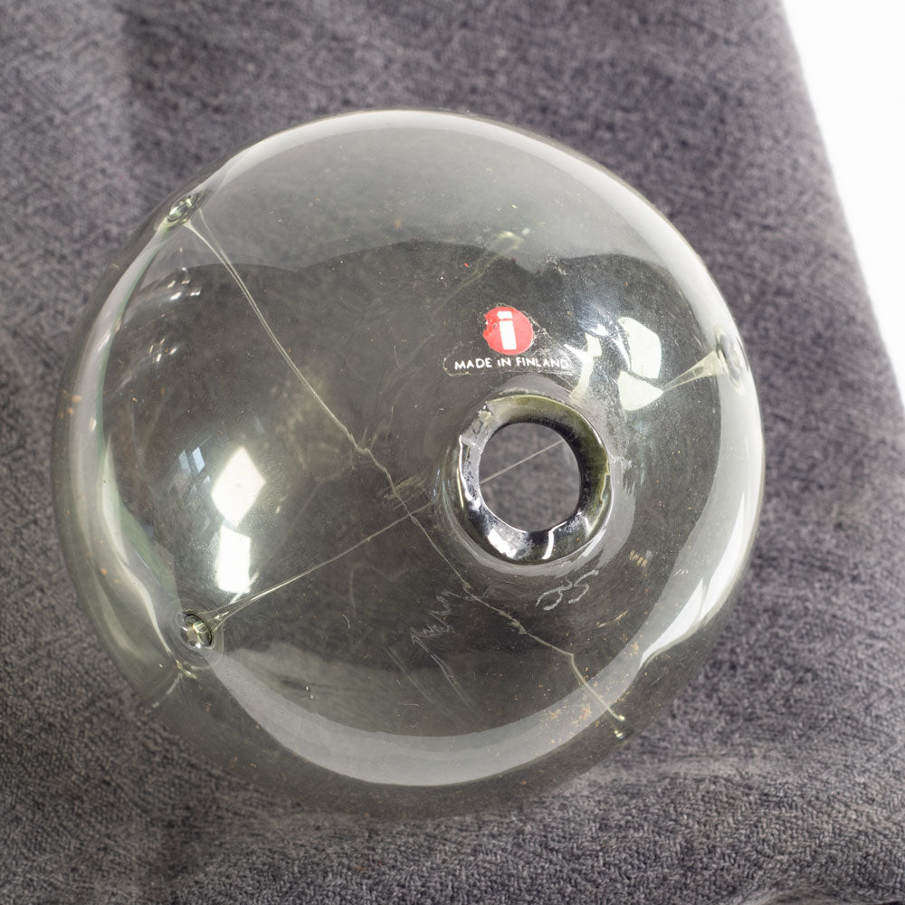 Timo Sarpaneva for Iittala, Finland, "Aurinkopallo" gray glass hanging sphere J1209