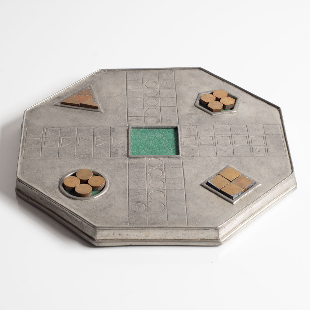 Alberto Tabellini, Italy, pewter game board L3697