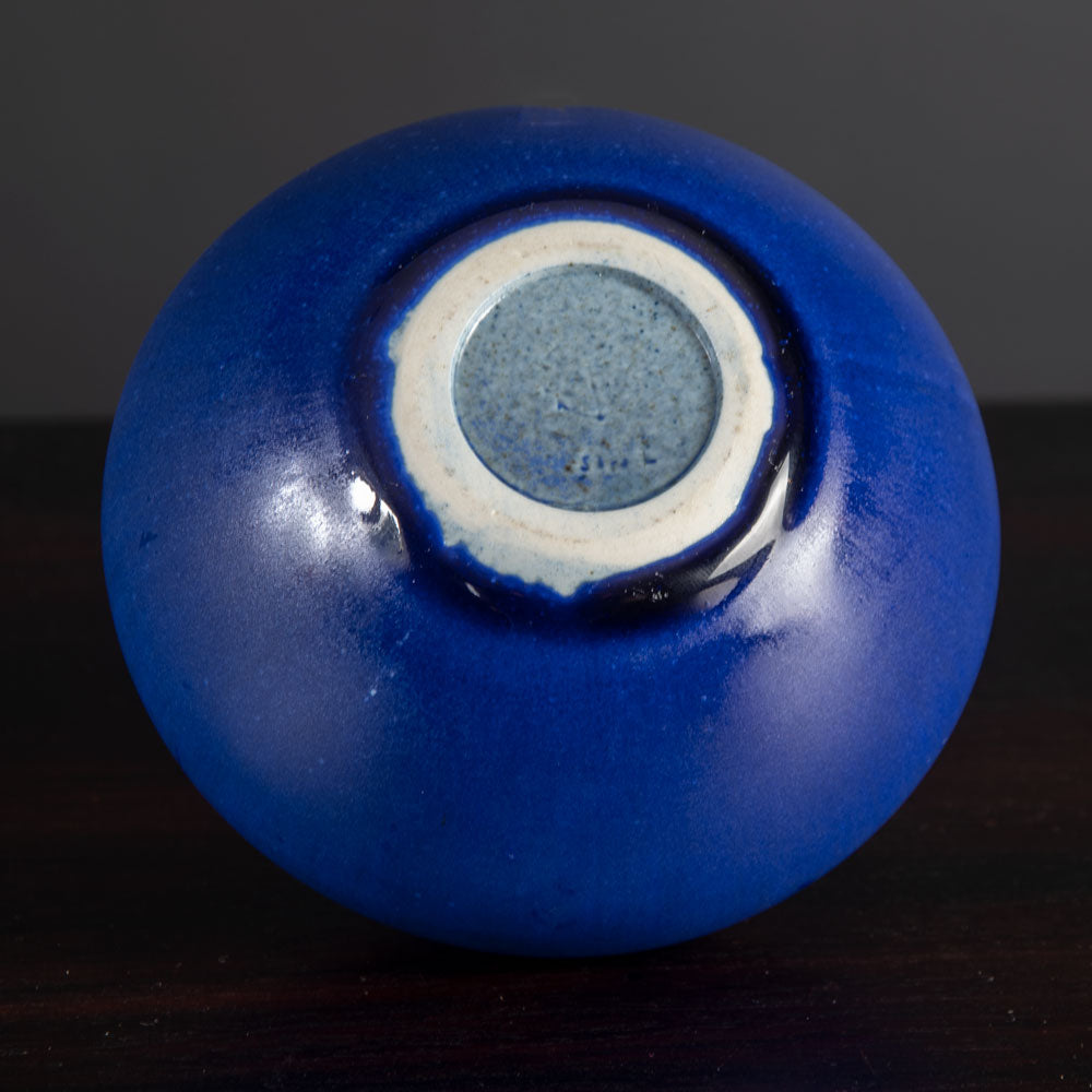 Stig Lindberg for Gustavsberg, "Vitrin" stoneware vase with blue matte glaze H1655