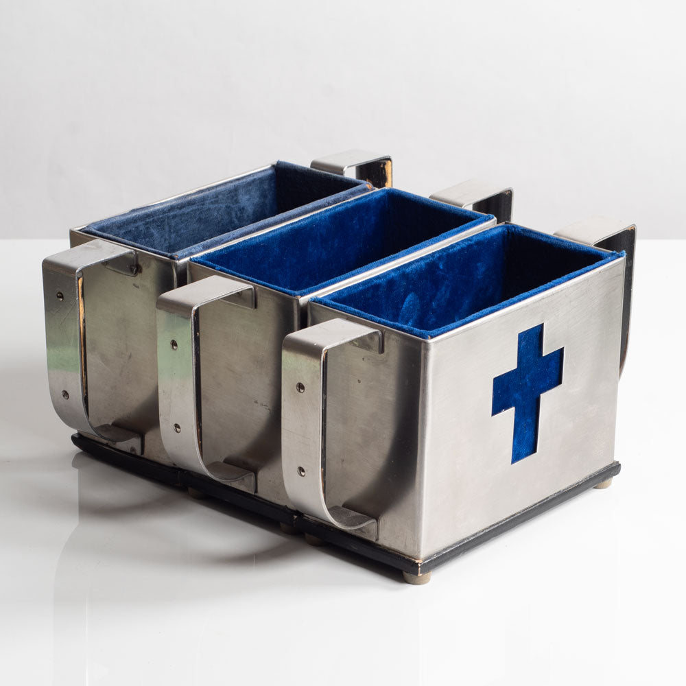 Three stainless steel boxes, Sweden L3647