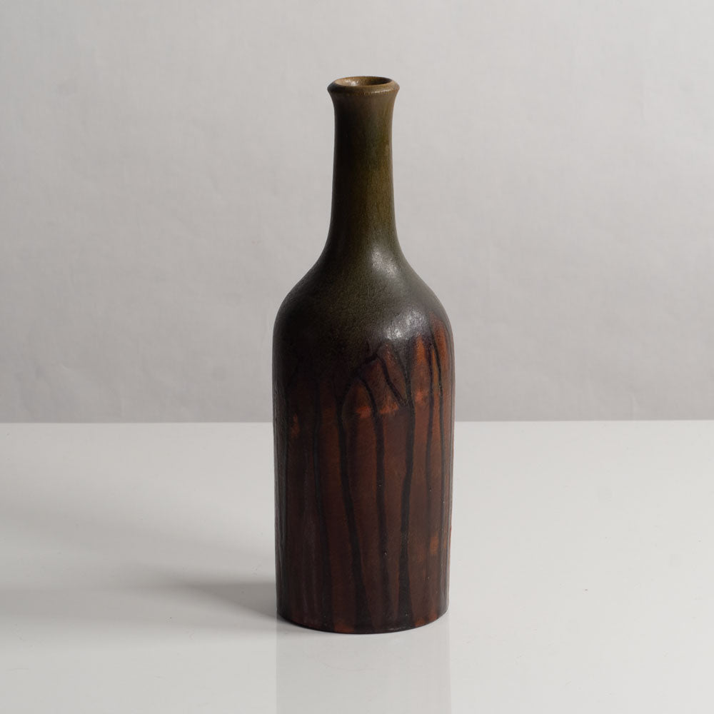 Fantoni, Italy, earthenware bottle vase with brown glaze M4133