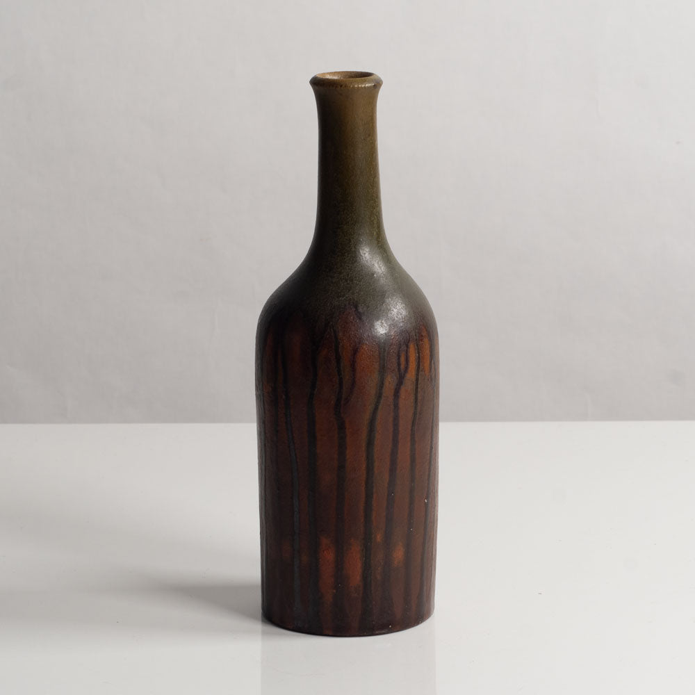 Fantoni, Italy, earthenware bottle vase with brown glaze M4133
