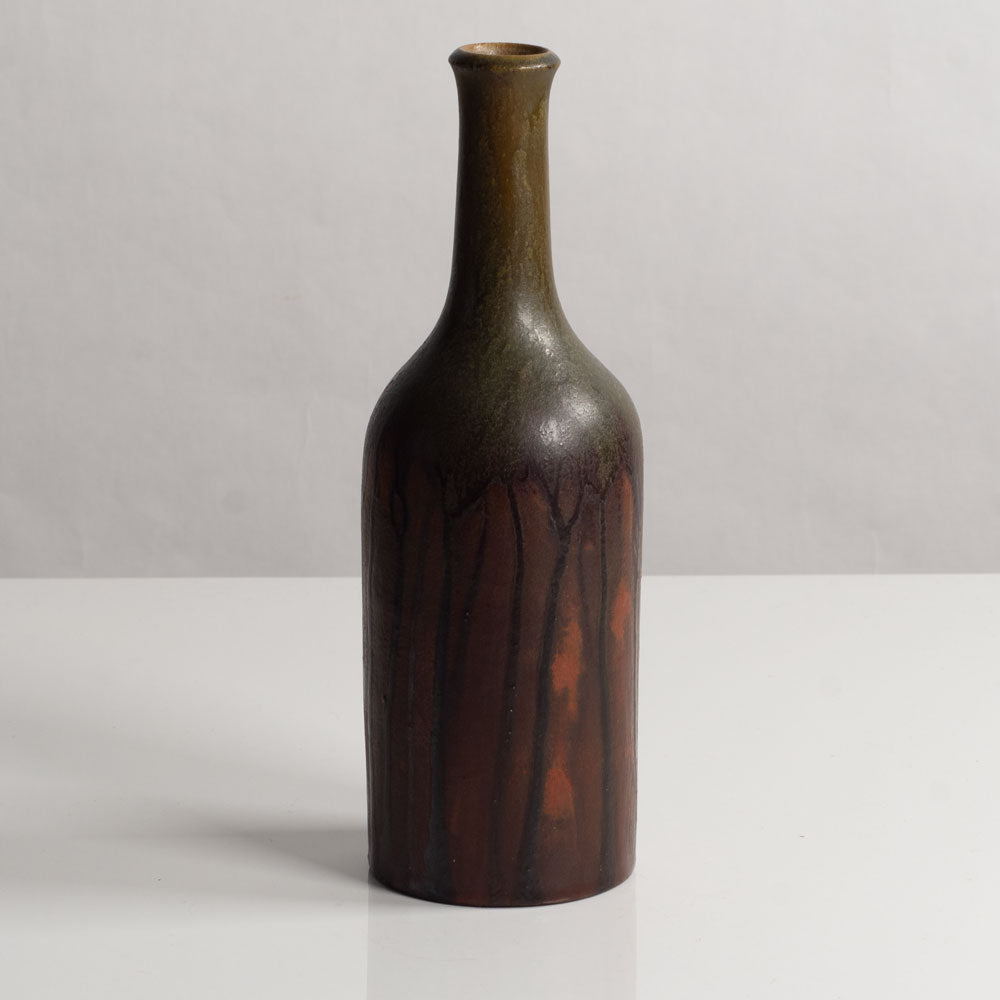 Fantoni, Italy, earthenware bottle vase with brown glaze M4133
