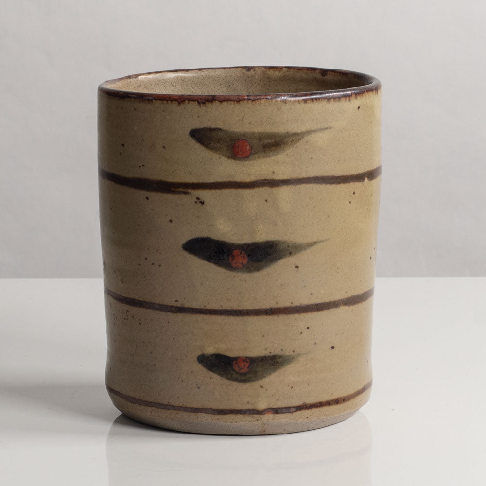 David Leach, Lowerdown Pottery, UK unique stoneware vase with brown glaze L4014