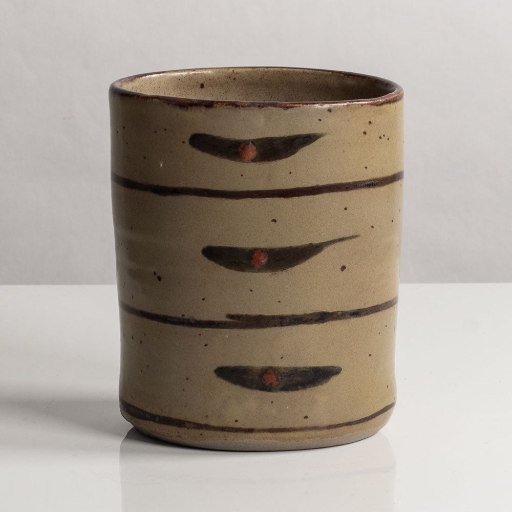 David Leach, Lowerdown Pottery, UK unique stoneware vase with brown glaze L4014