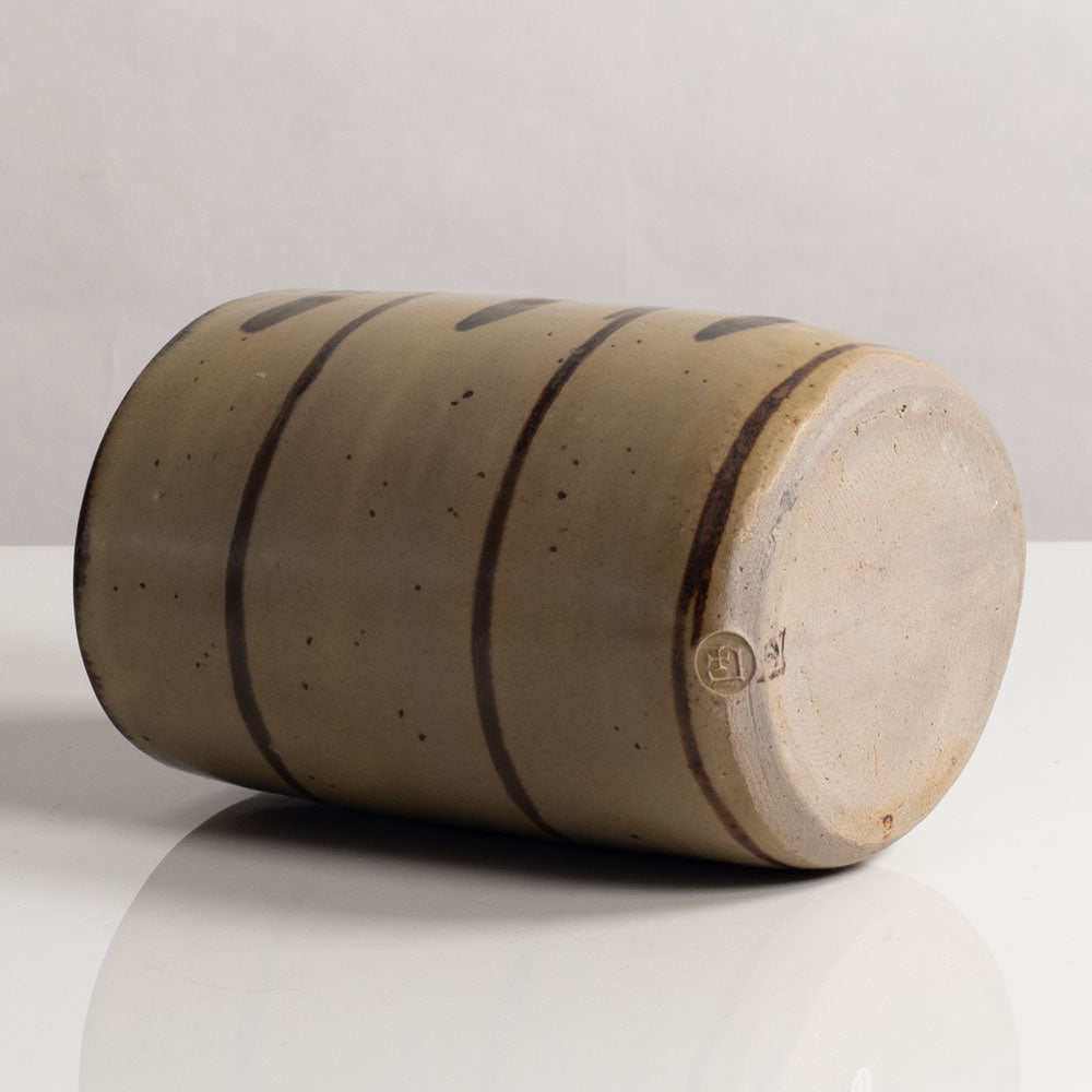 David Leach, Lowerdown Pottery, UK unique stoneware vase with brown glaze L4014