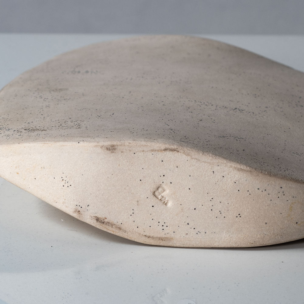 Val Barry, own studio, UK, unique stoneware flattened vase G9283