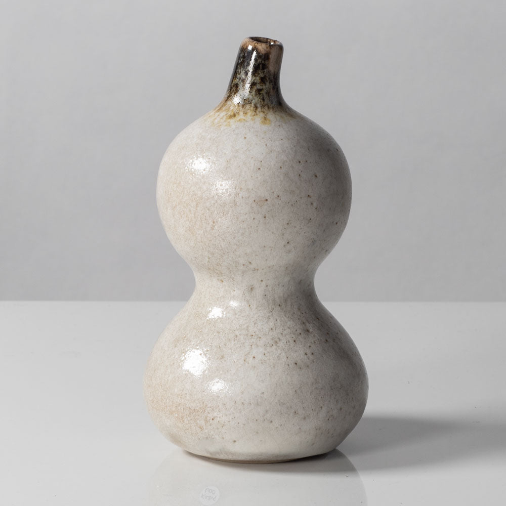 Horst Kerstan, Germany, unique double gourd vase with glossy crackle glaze K2815