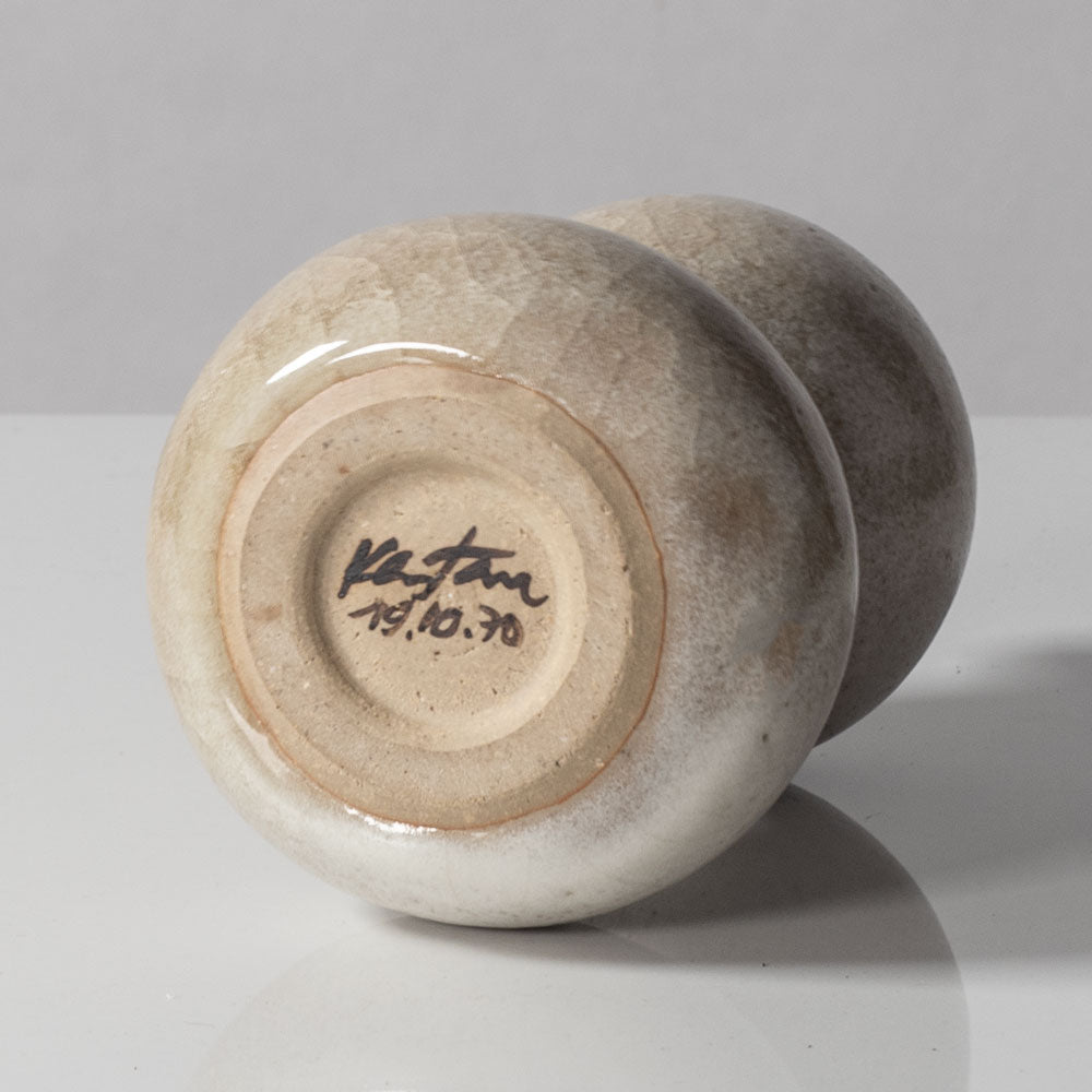 Horst Kerstan, Germany, unique double gourd vase with glossy crackle glaze K2815